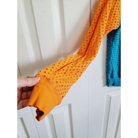 NFL Team Apparel Women's Miami Dolphins Teal Orange Long Sleeve Crop Top‎ Net - Picture 6 of 11